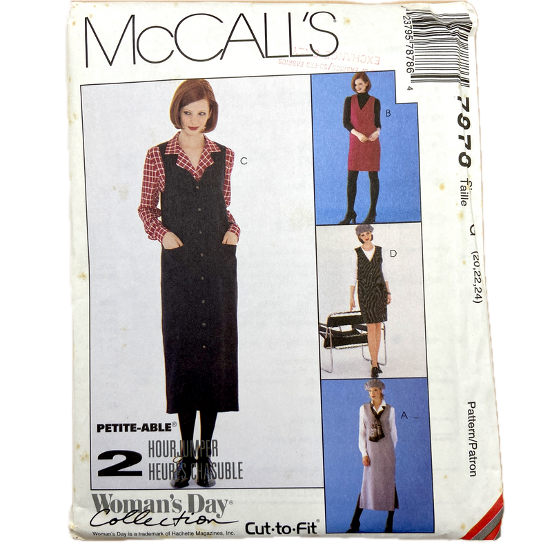 McCall's 7878 | Adult Jumper in Two Lengths and Blouse | Size 20-24