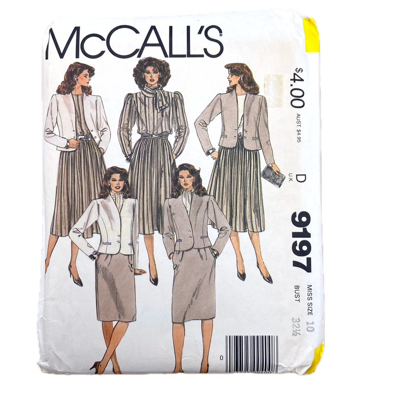 McCall's 9197 | Adult Jacket, Blouse, Skirt and Scarf | Size 10