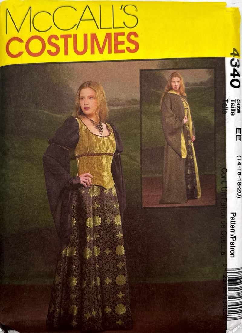 McCall's M4340 | Adult Petite Lined Robe, Gown and Corset | Sizes 14-20