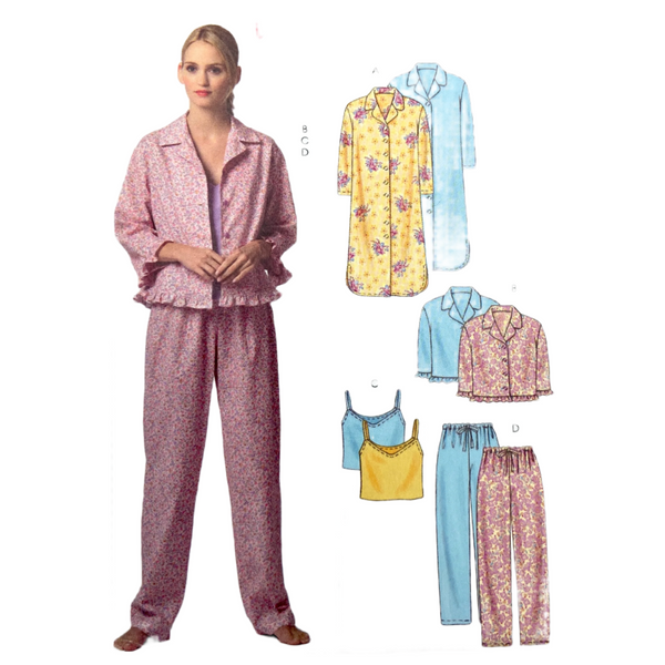 McCall's M4956 | Adult Nightshirt, Top Camisole and Pull-on Pants | Size 16-22