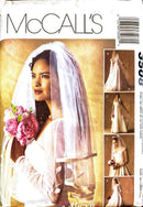 McCall's sewing pattern cover featuring a bride with a veil and bouquet