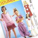 Packaging for McCall's kids' costume patterns, featuring illustrations of girls in various costumes available in the pattern