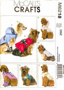 McCall's Crafts sewing pattern for dog clothing with various designs on dogs.