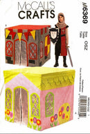 McCall's Crafts sewing pattern for a children's playhouse with a knight figure on a white background.