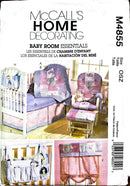 McCall's Home Decorating pattern for baby room essentials with images of nursery furniture and decor.