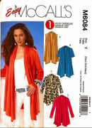McCall's sewing pattern leaflet for a cardigan with model and color examples.