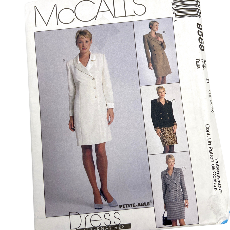 McCall's 9569 | Misses Lined Coatdress or Jacket and Skirt | Size 12-16