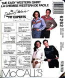 Palmer Pletsch McCall's 6262 | Misses', Men's or Teen Boys' Western Shirt | Size 34-36/Medium