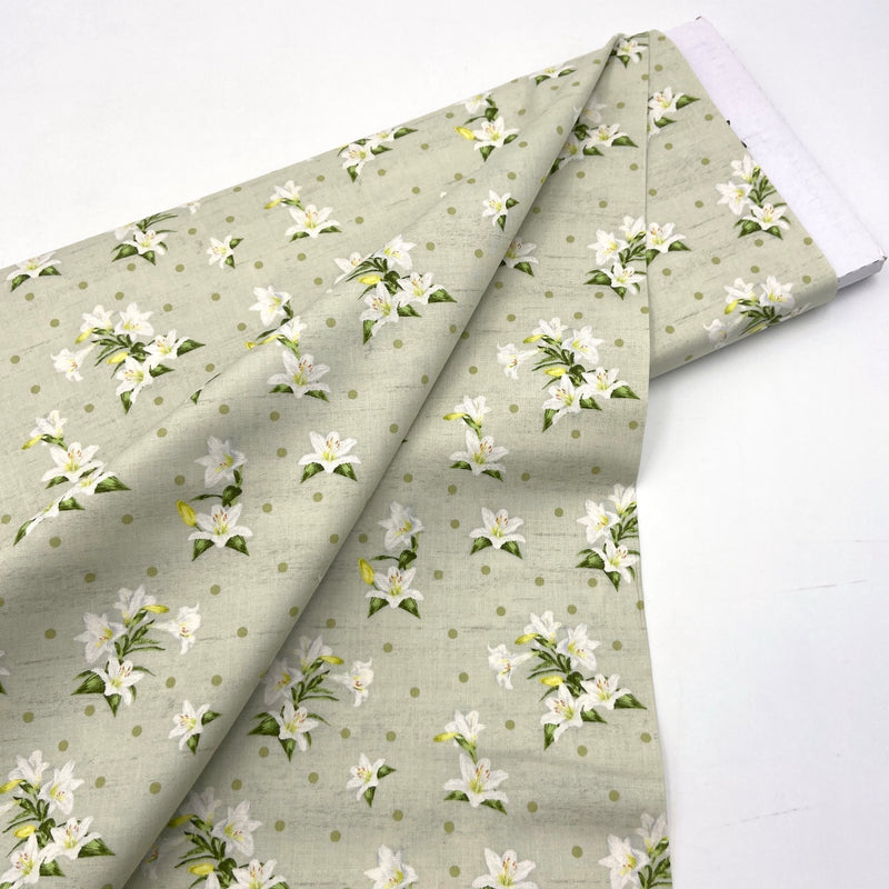 April Lily Toss Pearl | Monthly Placemats | Quilting Cotton