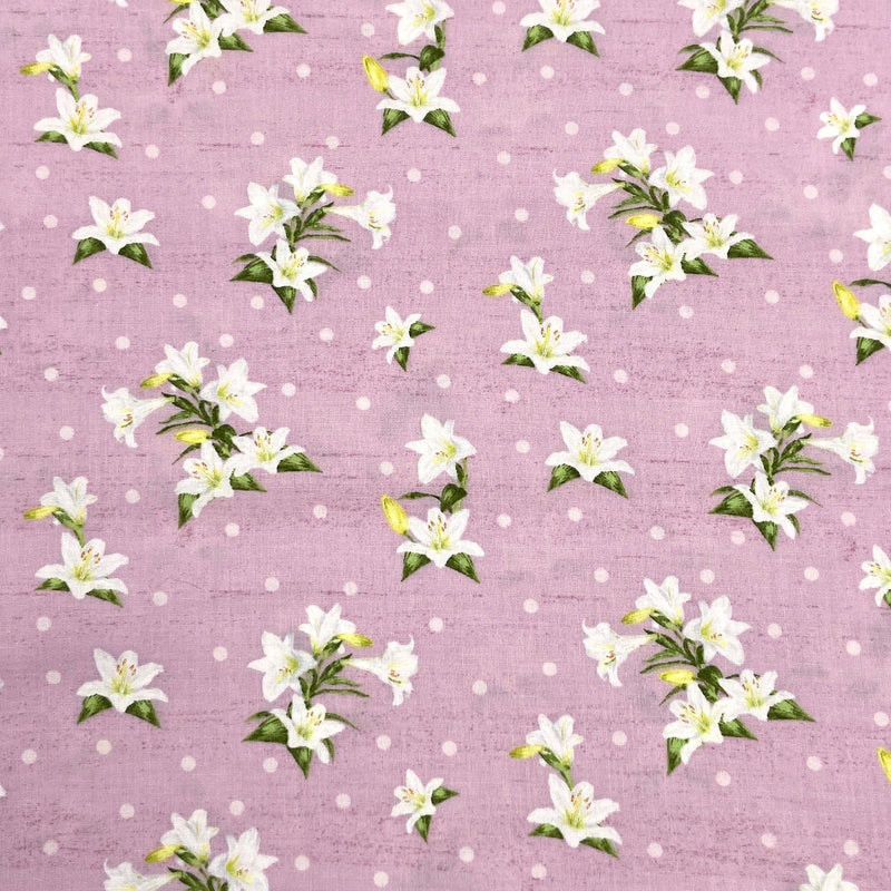 April Lily Toss Pink | Monthly Placemats | Quilting Cotton