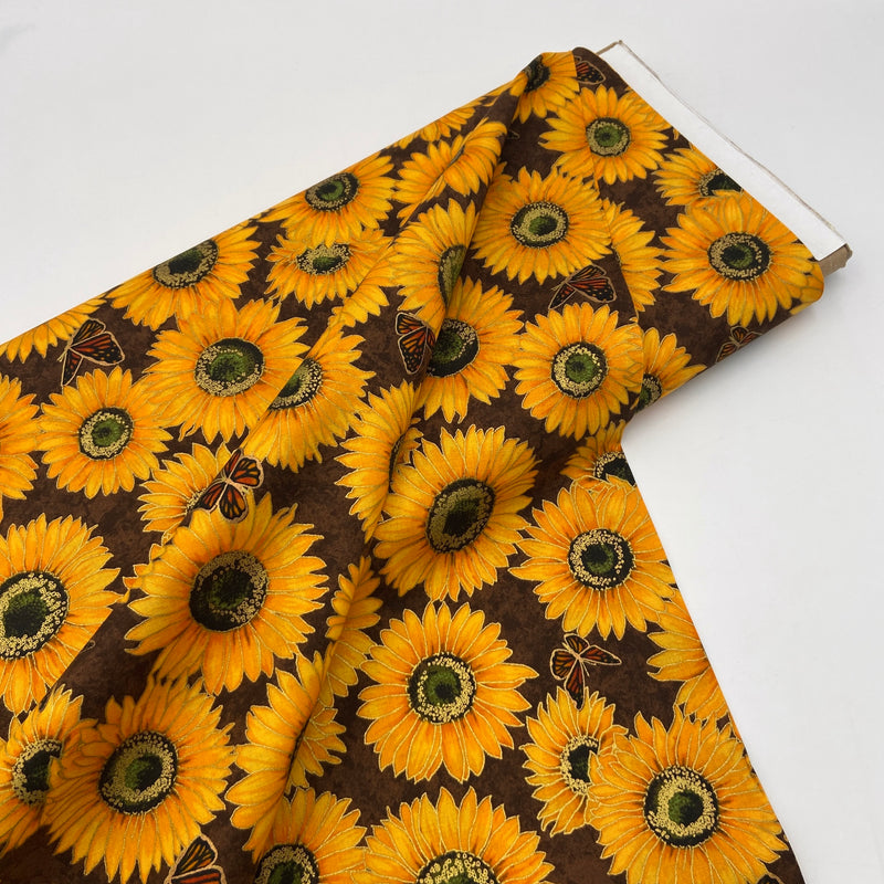 Sunflowers Brown | Shades of the Season | Quilting Cotton