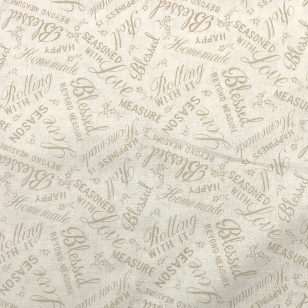 Kitchen Words Ivory | Homemade Happiness | Quilting Cotton