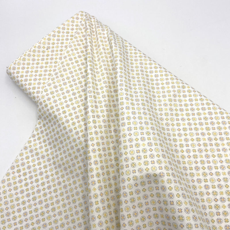 Stitched Stars White | Buttercup Slate | Quilting Cotton