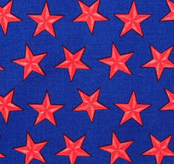 Red Stars on Blue | Liberty for All Henry Glass & Co. | Quilting Cotton