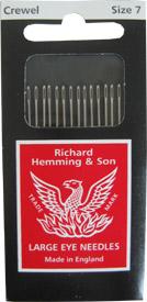 Embroidery Needles | Size #7 | Set of 16 | Richard Hemming & Son