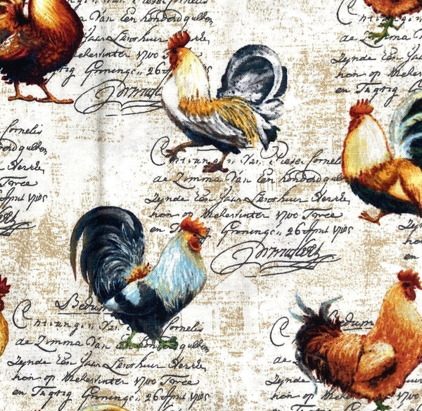 Rooster Script | Farmer's Market | Quilting Cotton