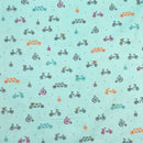 Bicycles Pale Aqua | Scenic Route | Quilting Cotton