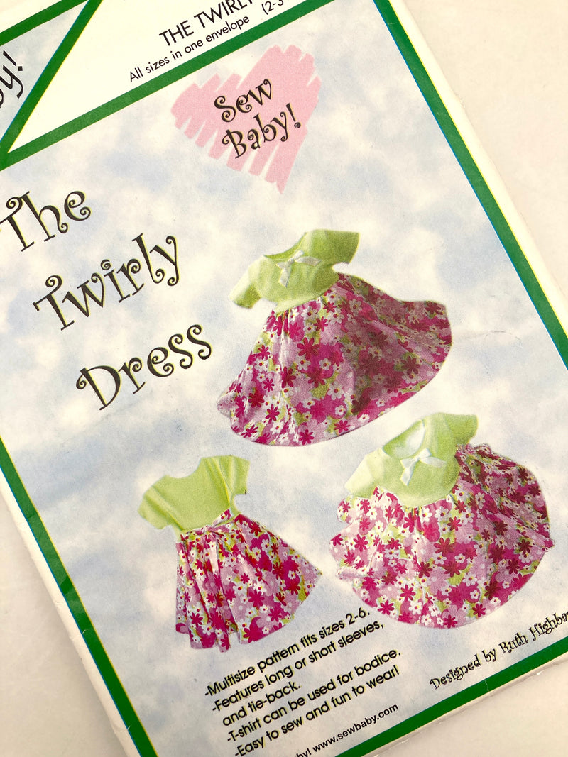 Sew Baby F869 | Kids' Twirly Dress | Sizes 2-3-4-5-6