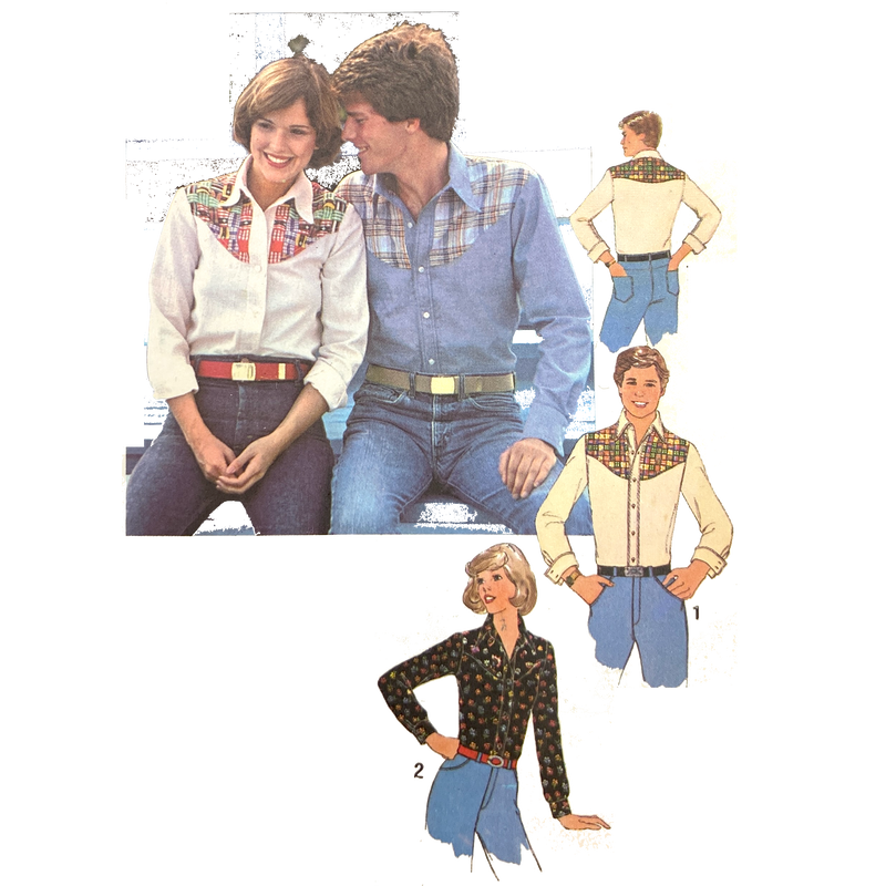Simplicity 7898 | Adult Shirt with Yoke Interest | Size 14