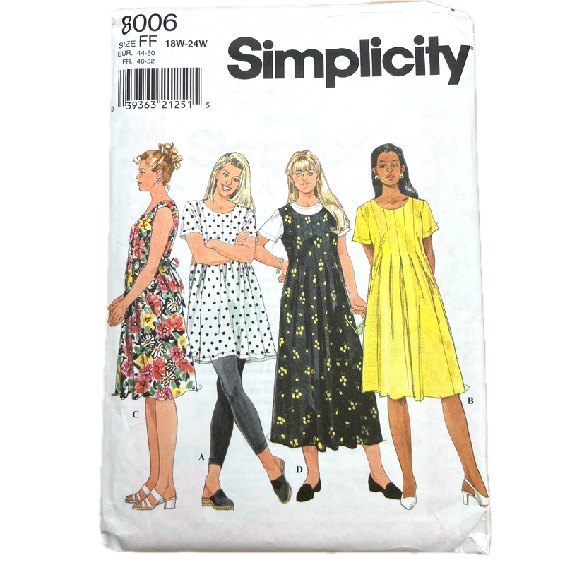 Simplicity 8006 | Adult Tunic and Dress or Jumper | Size 18-24