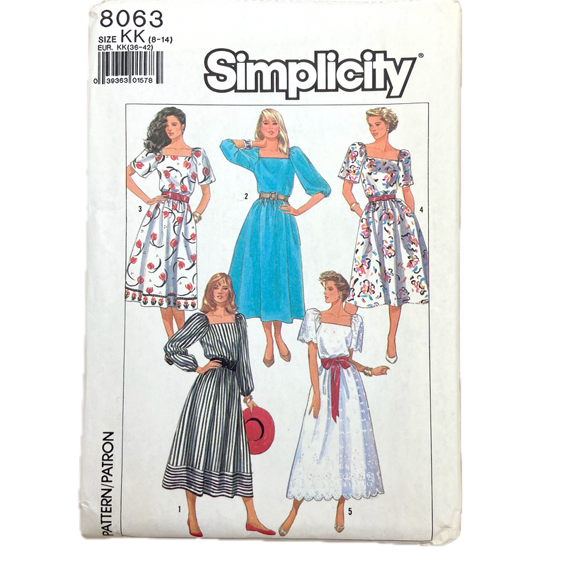 Simplicity 8063 | Adult Easy-To-Sew Pullover Dress in Three Lengths | Size 8-14