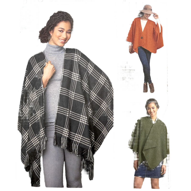 Simplicity 8173  | Adult Fleece Poncho Wraps | One Size Fits Most