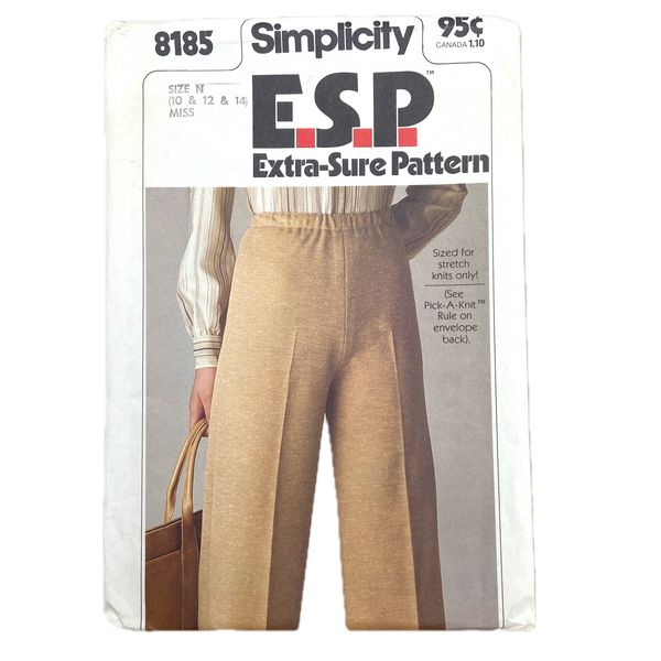 Simplicity 8185 | Adult Pull-On Pants | Size 10-14
