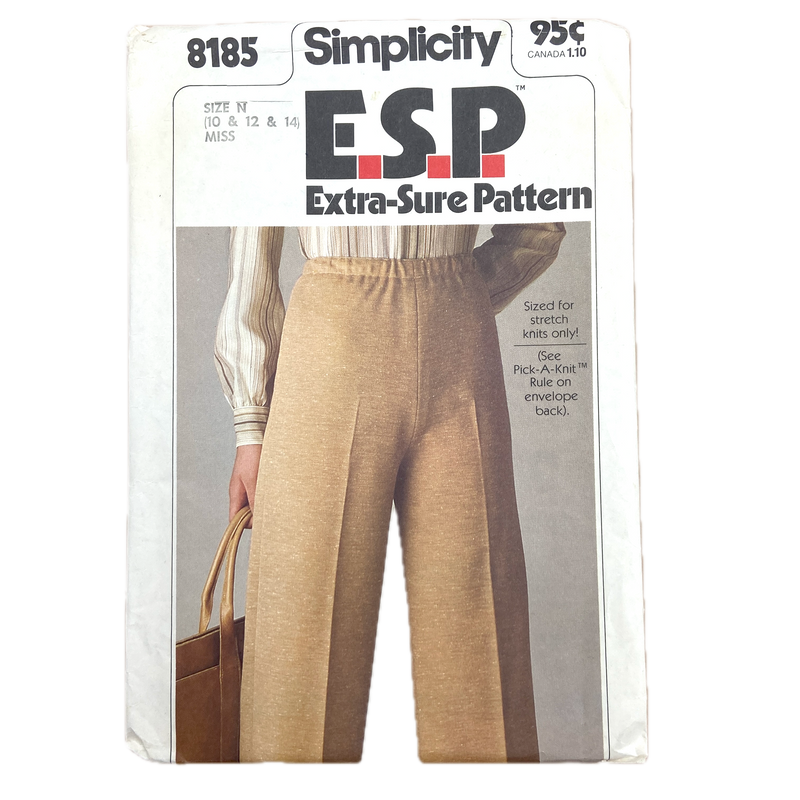 Simplicity 8185 | Adult Pull-On Pants | Size 10-14