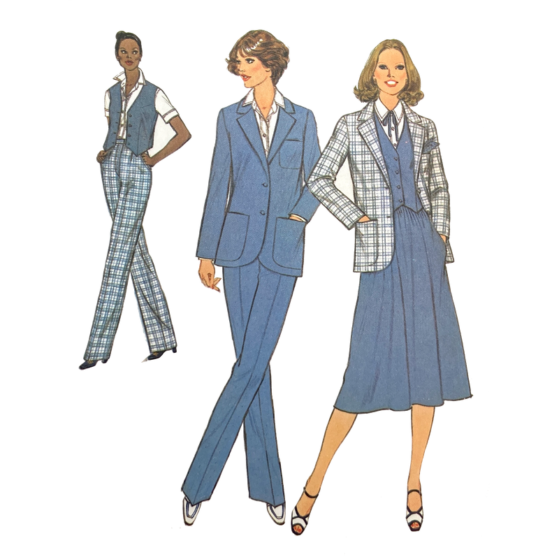 Simplicity 8868  | Adult Skirt, Pants, Lined Vest and Unlined Jackets | Size 12 - 18 Tall