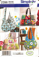Simplicity sewing pattern book for handbags with various designs.