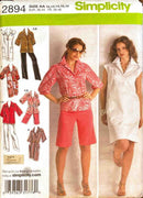 Simplicity sewing pattern leaflet with women's clothing designs and models.