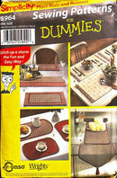Simplicity Sewing Patterns for Dummies book cover with placemats and runners images.