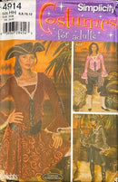 Simplicity Costumes for Adults pattern book with images of people in costumes and a palm tree.