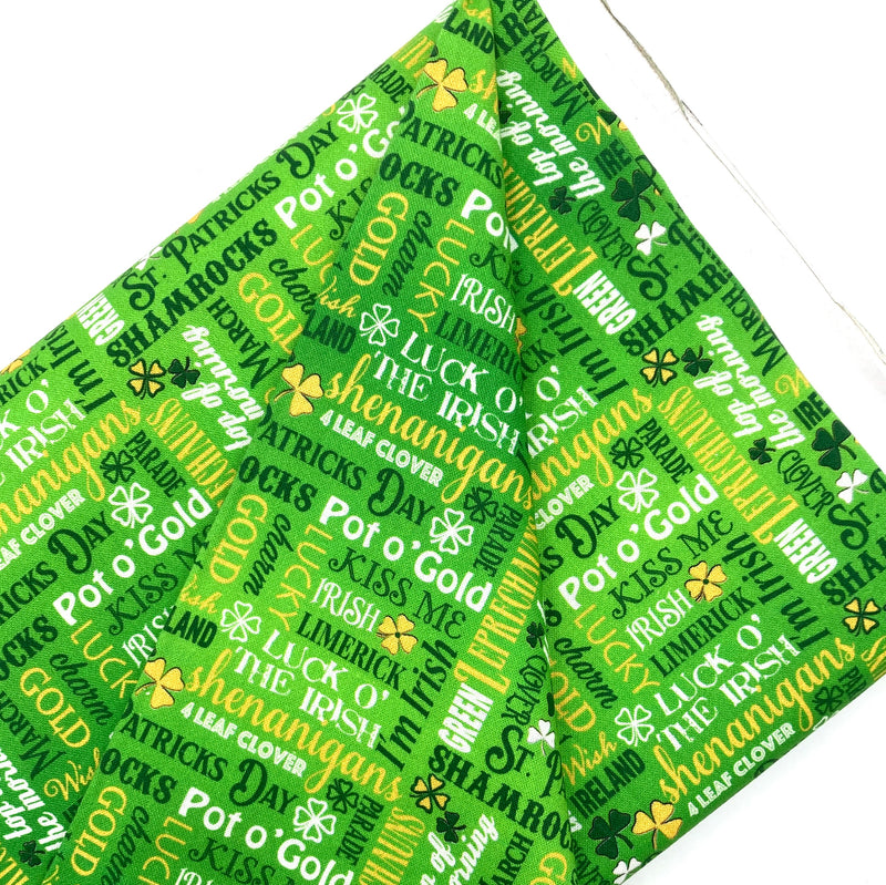 St. Patrick's Day Words | Quilted Treasures Irish Charm | Quilting Cotton