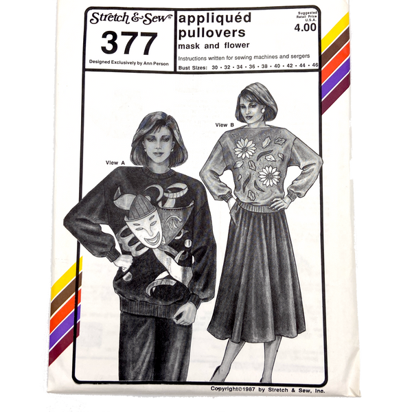 Stretch & Sew 377 | Appliquéd Pullovers | Bust Sizes 30-46