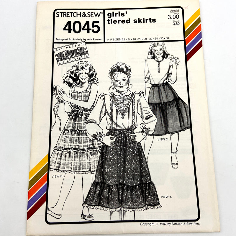 Stretch & Sew 4045 | Children's Tiered Skirts | Hip Size 22-24
