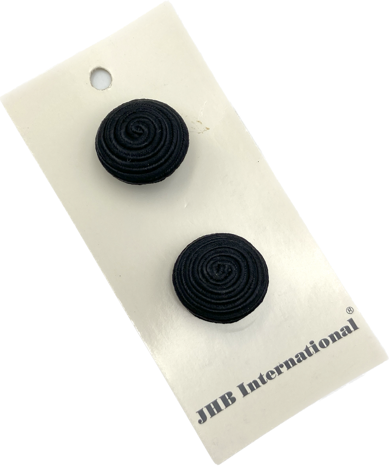 3/4" or 1" Black Rosette Buttons - JHB - Made in Taiwan