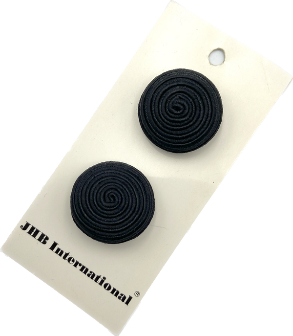 1" Black Rosette | JHB International Fabric Covered Buttons