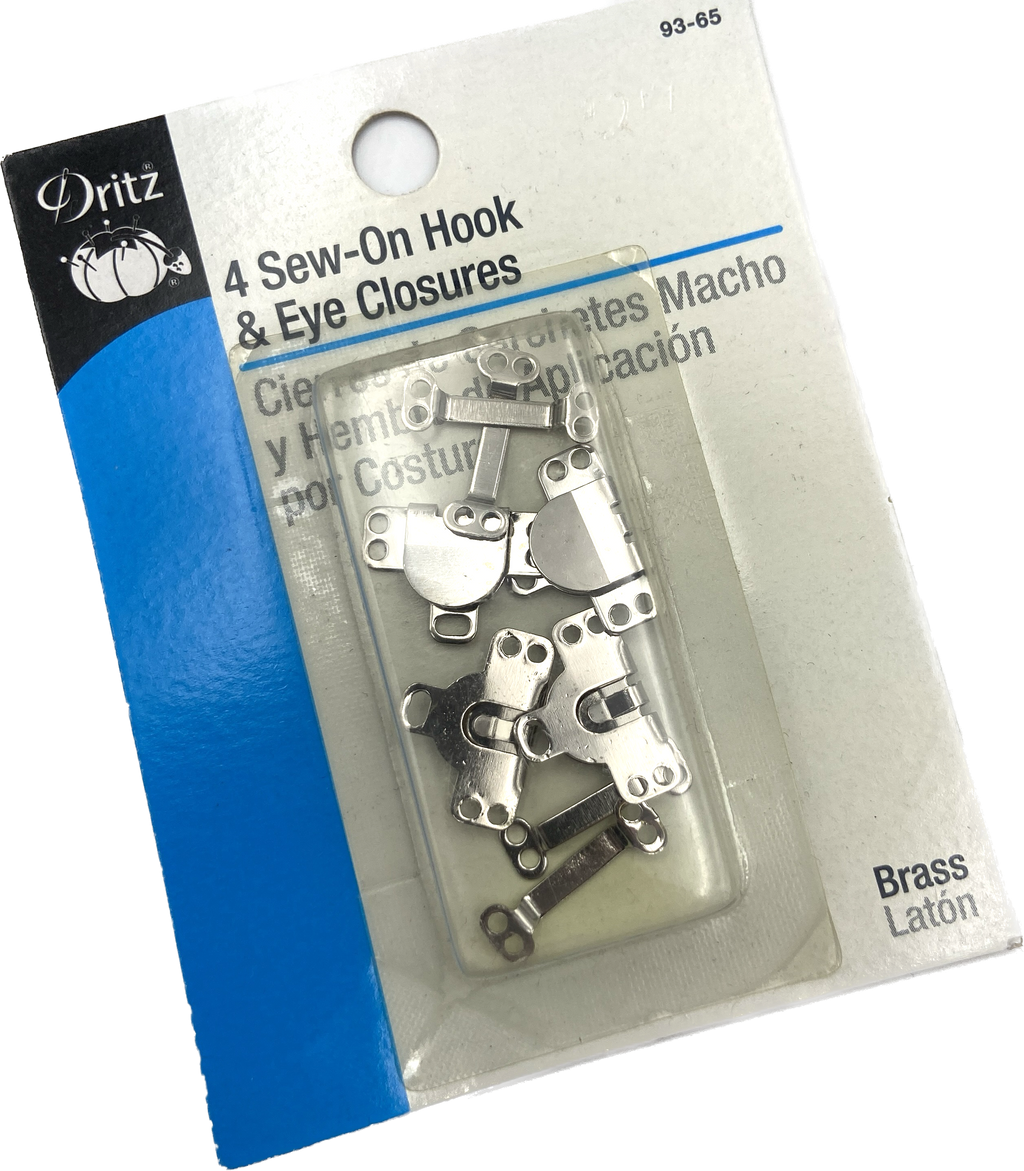 Dritz No-Sew Hook & Eye Closures, 4 Sets, Nickel