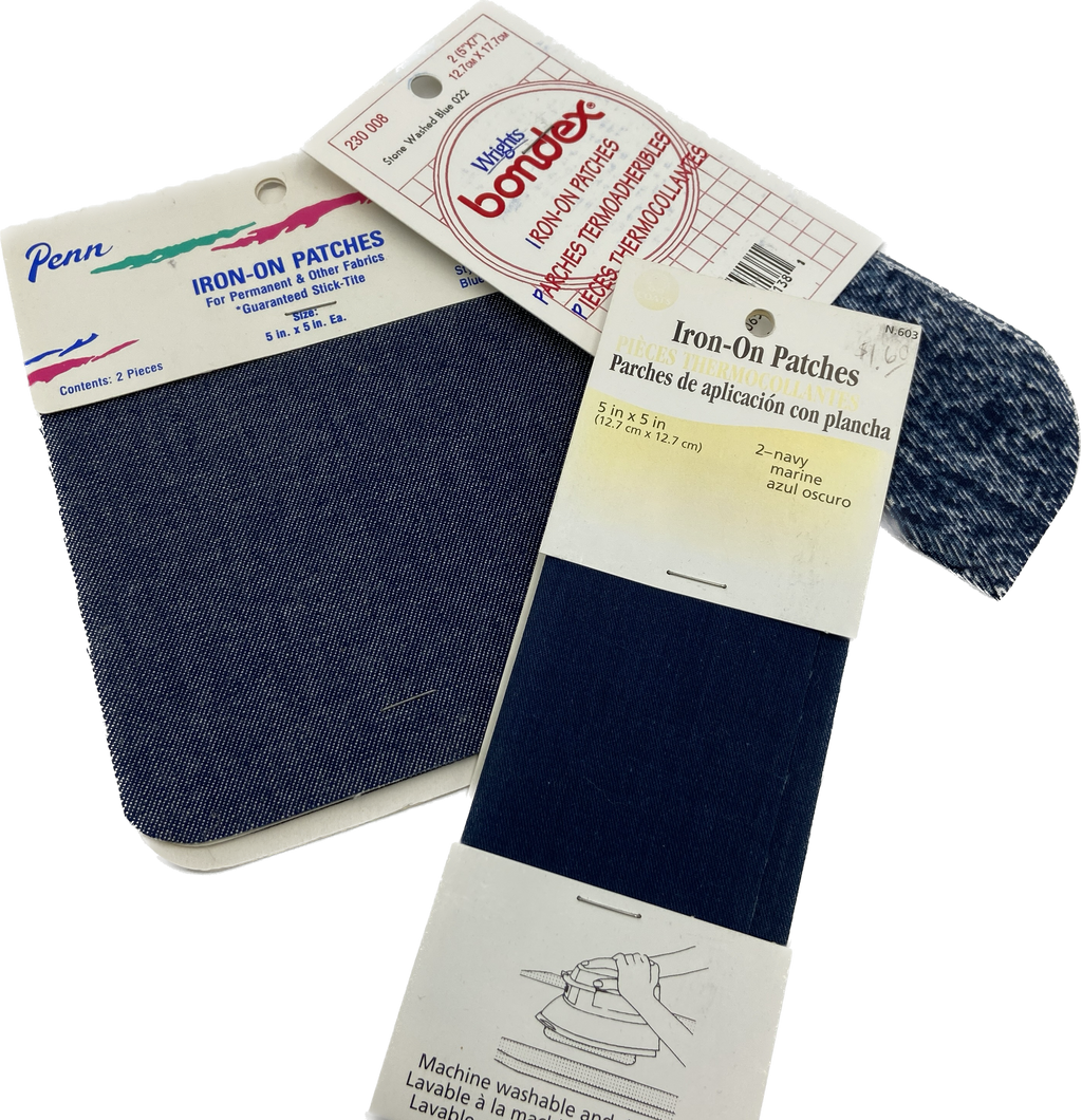 Bondex Worn Denim Blue 5 x 7 Fabric Iron-On Patches, 2 Pieces