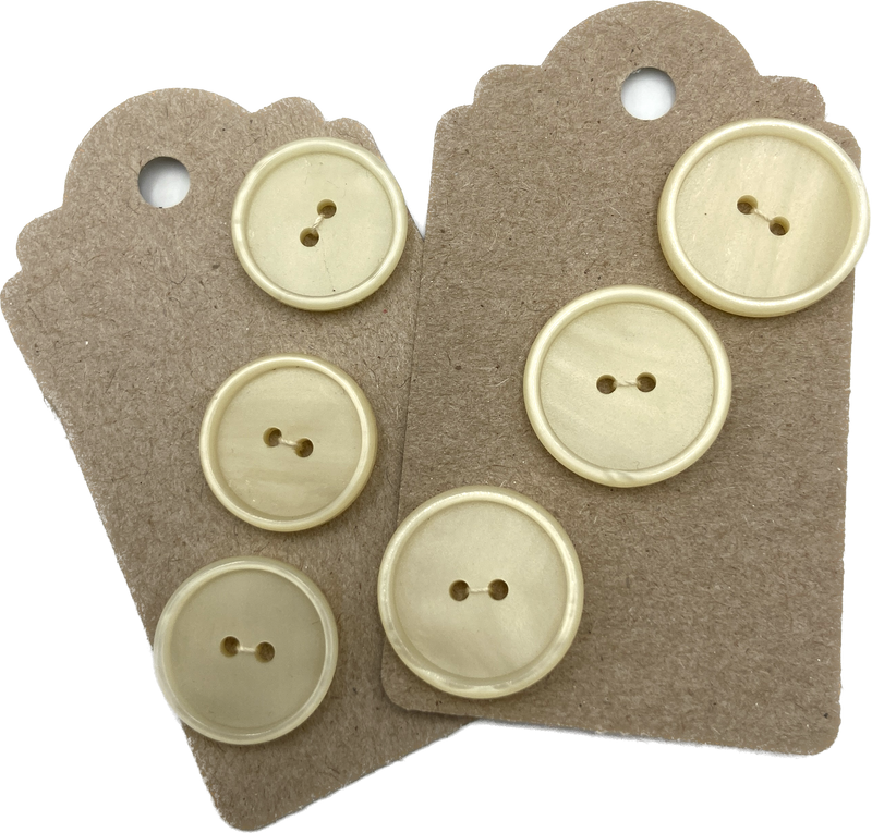 3/4" or 7/8" Ivory Shimmer | Plastic Buttons | Choose Your Size