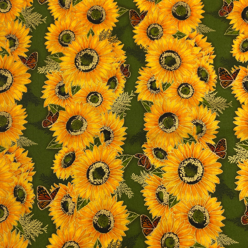 Sunflowers Green | Shades of the Season | Quilting Cotton