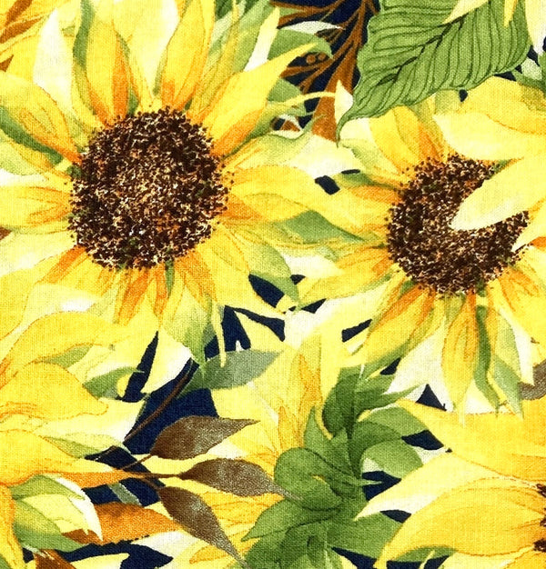 Sunflowers on Black | Autumn Sun | Quilting Cotton