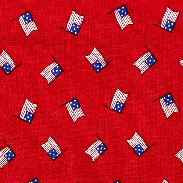 Tossed Flags Red | Prairie Days | Quilting Cotton