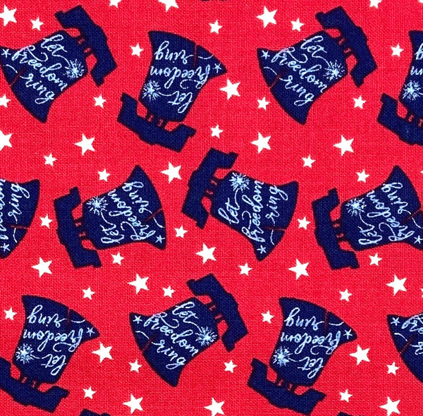 Tossed Liberty Bell | One Nation | Quilting Cotton