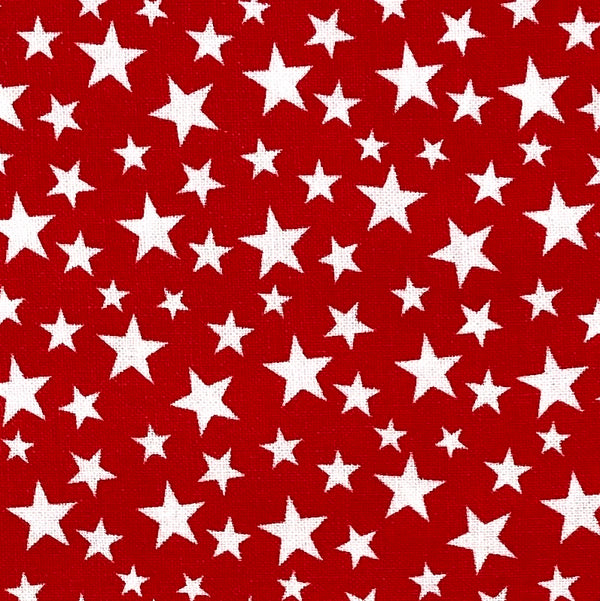 Tossed White Stars on Red | My Happy Place | Quilting Cotton