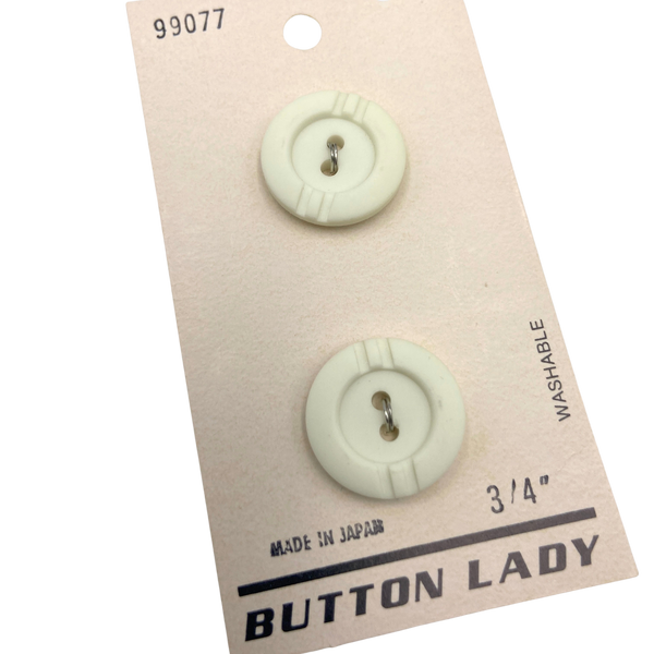 3/4" Ann  | Vintage Plastic Buttons | Set of 2