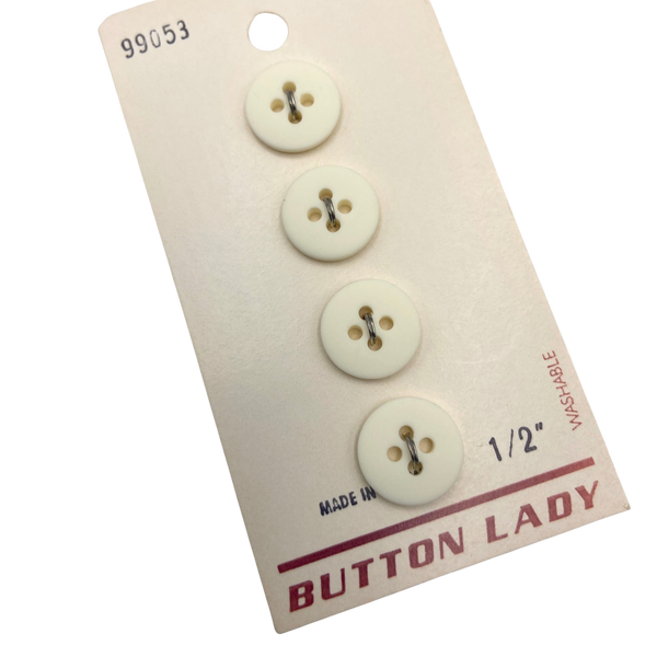 1/2" Sara  | Vintage Plastic Buttons | Set of 4