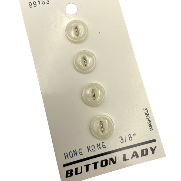 3/8" Jacqueline  | Vintage Plastic Buttons | Set of 4