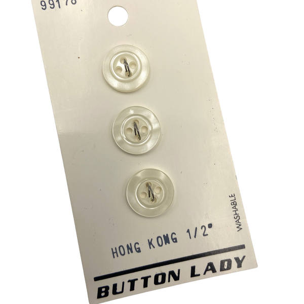 1/2" Cheryl  | Vintage Plastic Buttons | Set of 3